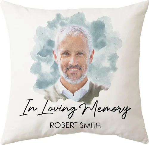 Miniatura 14 de Hyturtle Almohada conmemorativa personalizada de condolencias con inserto de 12 x 12 pulgadas, regalos impresos de doble cara para la pérdida de un
