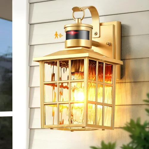 Miniatura 12 de VIANIS Luces de pared al aire libre con sensor de movimiento, luces de pared blancas del atardecer al amanecer, accesorio de luz exterior, linterna