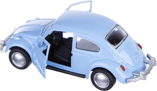 Miniatura 4 de Berry President 1967 Clásico Beetle Bug Vintage 1/32 Escala Diecast Metal Coche de Juguete con tracción trasera para Regalo/Niños (Azul Cielo)
