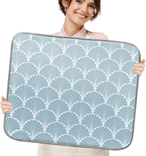 Miniatura 10 de SHIYUE Tapete de secado de platos para encimera de cocina, súper absorbente, decoración de cocina de primavera, tapete de secado de microfibra
