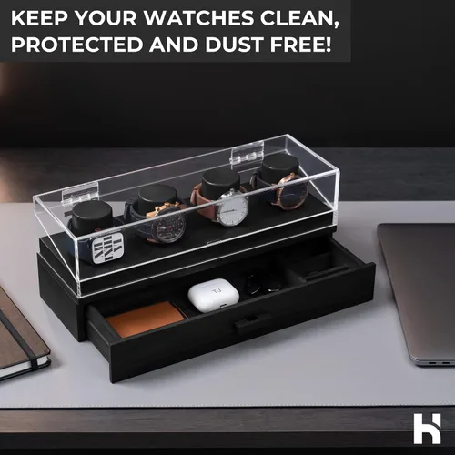 Miniatura 8 de Estuche de exhibición para reloj organizador de relojes para hombre caja de reloj para hombre caja de reloj de madera para hombre caja de reloj