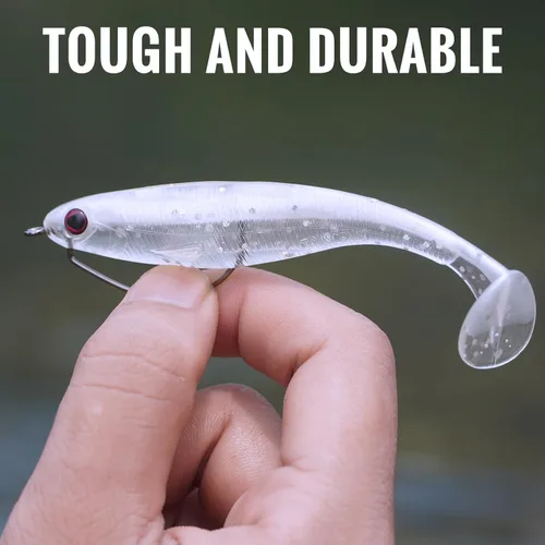 Miniatura 6 de TRUSCEND Shadtale Easy Catch Soft Fishing Lures, Unique Vibration and Action for Various Rigs, Paddle Tail Swimbaits Trailer for Bass, Trout