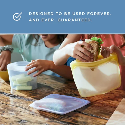 Miniatura 6 de Stasher Silicone Reusable Storage Bag, Sandwich Bag, Reusable Freezer Bags, Microwave, Dishwasher, Oven Safe, Sous Vide, Lunch Container, Eco