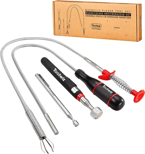 Miniatura 10 de Toolwiz Herramienta de recogida magnética telescópica (16 libras), extensible hasta 30 pulgadas, herramienta magnética de recogida extensible