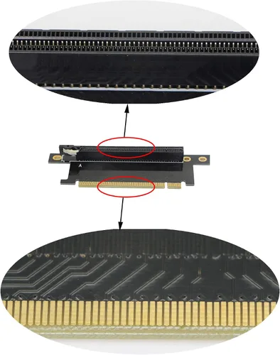 Miniatura 4 de Pci-E 16x tarjeta elevadora, PCI Express 3.0 16X cable de extensión 90 grados tarjeta de elevación de alta velocidad
