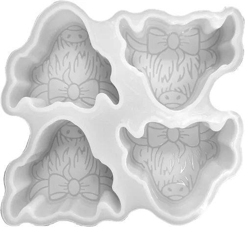 Molde para bandeja de silicona Highland Cow Freshie | Tamaño del clip de ventilación 4.5 pulgadas de ancho x 4 pulgadas de largo x 0.8 pulgadas de