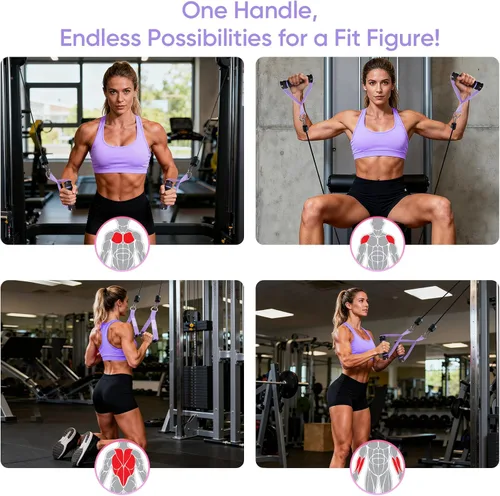 Miniatura 4 de FitBeast Ankle Straps for Cable Machines Women, Ankle Strap Set - Glute Kickback Ankle Strap & Gym Handles, Gym Ankle Straps for Resistance Bands
