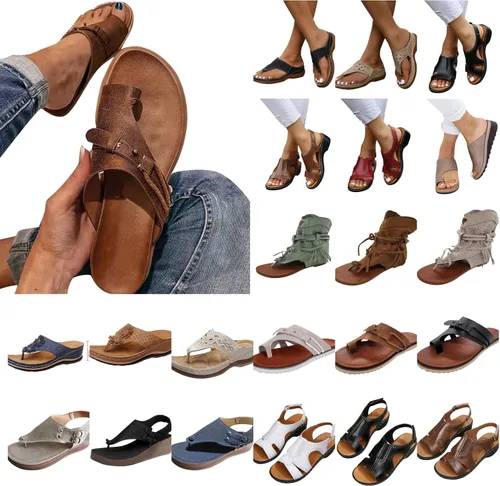 Miniatura 6 de Sandalias elegantes de verano con punta abierta para mujer, con hebilla al tobillo, con clip, para playa, viajes, caminar