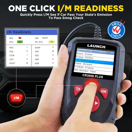 Miniatura 4 de LAUNCH Escáner Profesional OBD2 Herramienta de Diagnóstico CR3008 Plus, I/M de Una Tecla, Lector de Códigos con Actualización de por Vida, Lector