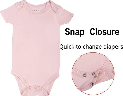 Miniatura 3 de GUISBY Body de manga corta para bebé, rayón de verano, recién nacido, niños y niñas, 0-24 meses