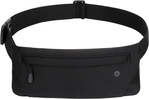 WHIPPY Cangurera delgada para correr para mujeres y hombres, cinturón elástico para corredores, bolsa de pecho, soporte para teléfono, riñonera para