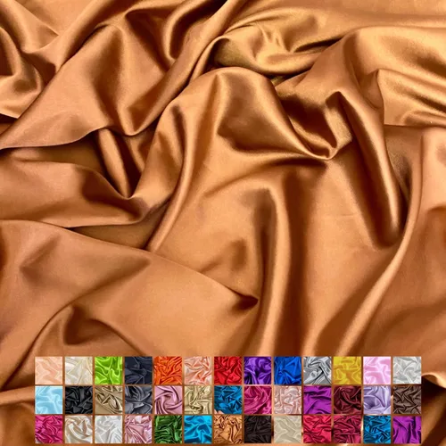 Miniatura 16 de Yard - Tela de satén sedosa elástica de alta calidad - Tela para vestidos y faldas - Suave como la seda, brillo metálico, ideal para bodas y diseño