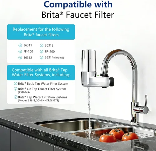 Miniatura 3 de Paquete de 2 filtros de repuesto para grifo Brita® 36311 Sistema de filtración de agua del grifo compatible con filtros de repuesto Brita® 36313