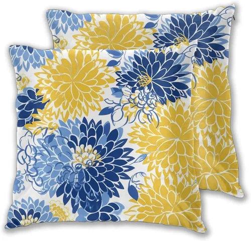 Miniatura 21 de Juego de 2 fundas de almohada cuadradas de Acción de Gracias, hojas de arce otoñales, fundas protectoras para sofá con cremallera oculta, 16 x 16