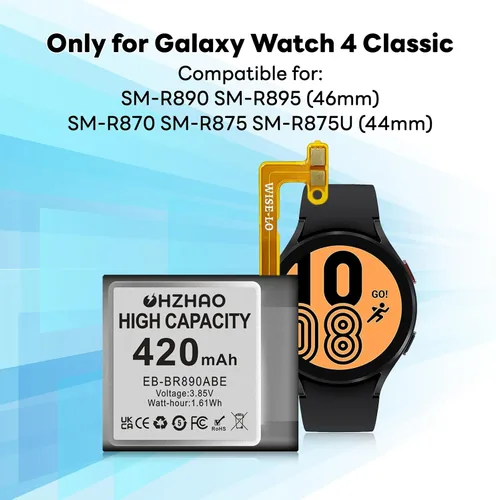 Miniatura 2 de EB-BR890ABY - Batería de repuesto para Samsung Galaxy Watch 4 Classic SM-R890 SM-R895 (1.811 in)/SM-R870 SM-R870 SM-R875 SM-R875U (1.732 in)