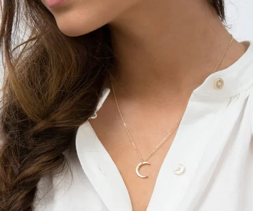 Miniatura 3 de Adabele 1pc Authentic Sterling Silver Cute Crescent Moon Bar Tube Pendant Necklace Layering Jewelry Hypoallergenic Nickel Free Women Girl Birthday