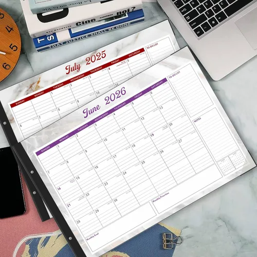 Miniatura 7 de Calendario de escritorio grande 2025-2026, calendario de escritorio de 22 x 17 pulgadas, julio de 2025 a diciembre de 2026, calendario de escritorio