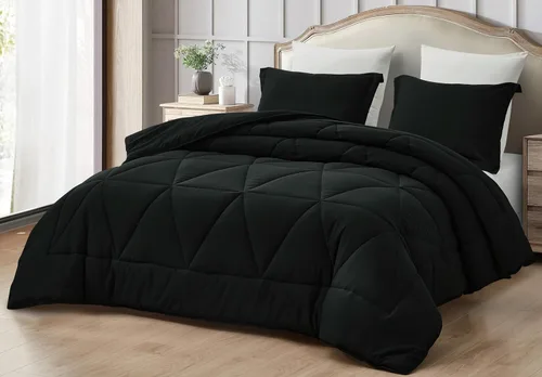 Miniatura 12 de Chezmoi Collection Rory - Juego de edredón de microfibra acolchada triangular de 2 piezas, ropa de cama geométrica ligera lavada suave, individual
