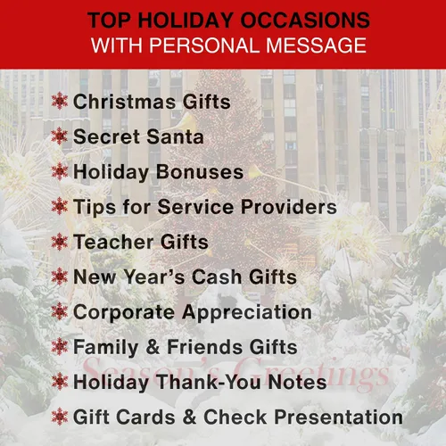 Miniatura 7 de Angels At Rockefeller Center NYC - Juego de 6 tarjeteros de Navidad con sobres blancos - Season's Greetings Holiday Tri-Fold Cash, cheques
