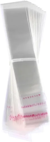 Dakoufish Bolsas de transporte para pajitas,Bolsas largas de celofán autosellantes de 1 x 13 pulgadas, 100 piezas,Bolsa de polietileno OPP