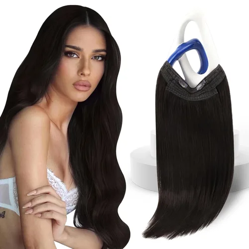Miniatura 19 de Sunny Hair - Extensiones de cabello humano con banda invisible, color rubio platino (#60), 20 pulgadas