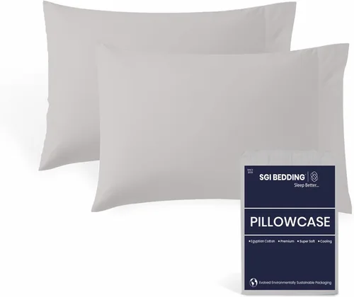 Miniatura 10 de SGI bedding Juego de 2 fundas de almohada estándar de 100% algodón egipcio, 1000 hilos, tejido de satén ultrasuave y lujoso, transpirable
