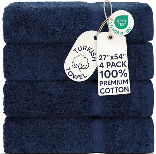 Miniatura 135 de Chakir Turkish Linens - Toallas turcas de 100% algodón, suaves y absorbentes (4 paños, color gris)