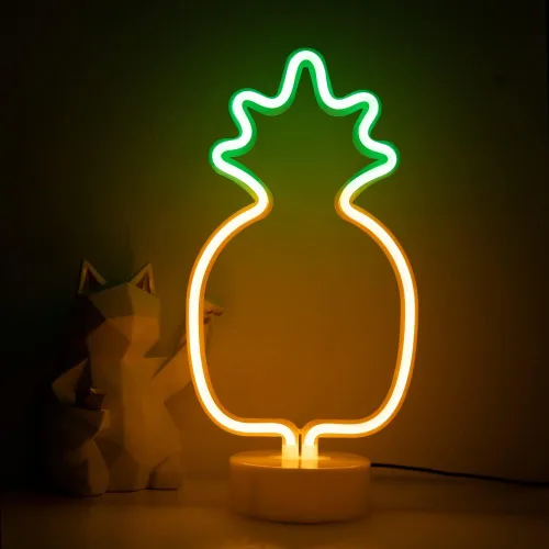 Miniatura 16 de ENUOLI Luces de Letreros LED de Neón con Forma de Trébol Verde, Luz Nocturna de Neón Alimentada por USB y Batería, Lámpara Nocturna, Mejores Luces