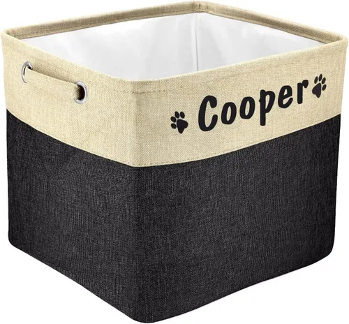 Miniatura 24 de PET ARTIST - Cesta plegable de almacenamiento de juguetes con nombre personalizado de la mascota - Organizador de caja rectangular para juguetes