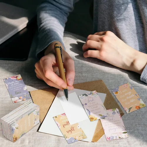 Miniatura 6 de Yaomiao 240 tarjetas de oración con versículos de la Biblia para mujeres, mini tarjetas de las Escrituras con cita inspiradora, regalos cristianos