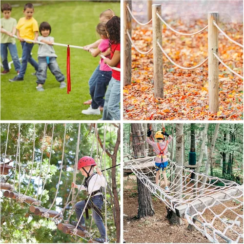 Miniatura 7 de NEBURORA Cuerda de tira y afloja de 20 pies para adultos, juegos al aire libre, día de campo, reunión familiar, verano, patio trasero, césped, Beige