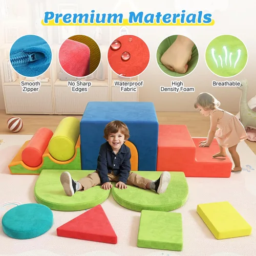 Miniatura 4 de Bloques de escalada de espuma de 12 piezas para niños pequeños de 1 a 3 años, juguetes de escalada para niños pequeños, juego suave para interiores