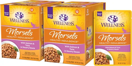 Miniatura 11 de Comida húmeda para gatos Healthy Indulgence, libre de granos, bolsa de 3 onzas (paquete de 24 envases), de Wellness