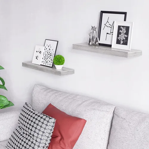 Miniatura 8 de Ballucci Estantes flotantes, juego de 2 estantes de pared de madera de 24 pulgadas, con soportes invisibles para baño, sala de estar, dormitorio
