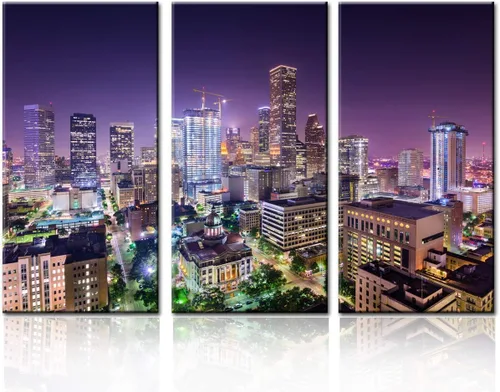 Miniatura 92 de San Antonio Sundown - Impresión en lienzo, paisaje de ciudad de pared grande, paisaje urbano extra grande de Texas, impresión de pared de horizonte