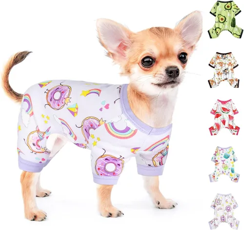 Miniatura 9 de Pijamas para perros, ropa suave y elástica para perros pequeños, hembras y niños, tamaño mediano, ropa para cachorros, ropa para cachorros, mameluco