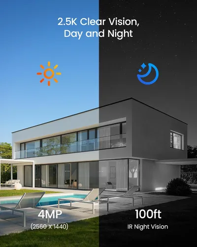 Miniatura 2 de ZOSI C220 8CH 4MP QHD 2.5K PoE Sistema de cámara de seguridad para el hogar, NVR de 8 canales 5MP 3K con 2TB HDD para grabación 24/7, 4 x cámaras IP