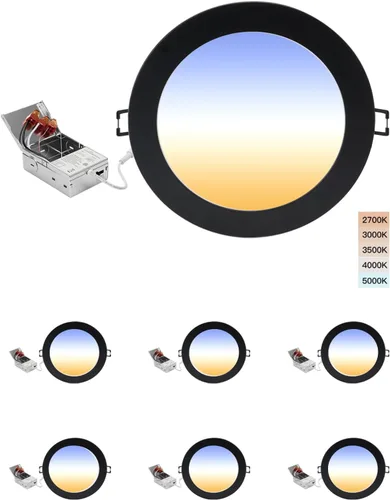 Miniatura 13 de POPANU Iluminación LED empotrable prémium de 4 pulgadas, 5 CCT, ajustable, regulable, empotrable, lámpara de techo con caja de conexiones