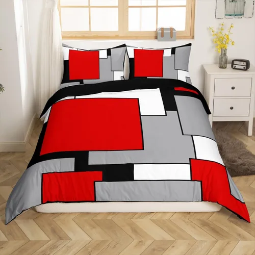 Miniatura 15 de Erosebridal Funda de edredón a rayas color negro y beige, funda de edredón bohemia moderna geométrica abstracta para mujeres, hombres y adultos