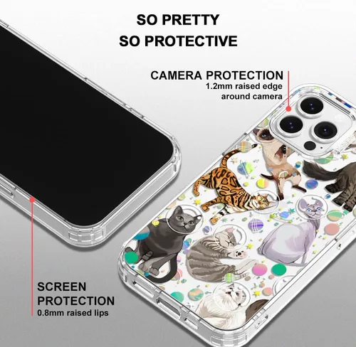 Miniatura 4 de MOSNOVO Funda para iPhone 13 Pro Max, [Protección contra caídas de grado militar Buffertech de 6.6 pies] [Tecnología antidespegado] Funda Gato