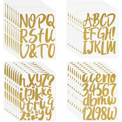Miniatura 13 de 576 piezas de 8 hojas de calcomanías de letras de graduación, letras de vinilo autoadhesivas, calcomanías de números del alfabeto, calcomanías
