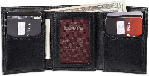 Miniatura 4 de Levi's Men's Trifold Wallet-Sleek and Slim Includes Id Window and Credit Card Holder