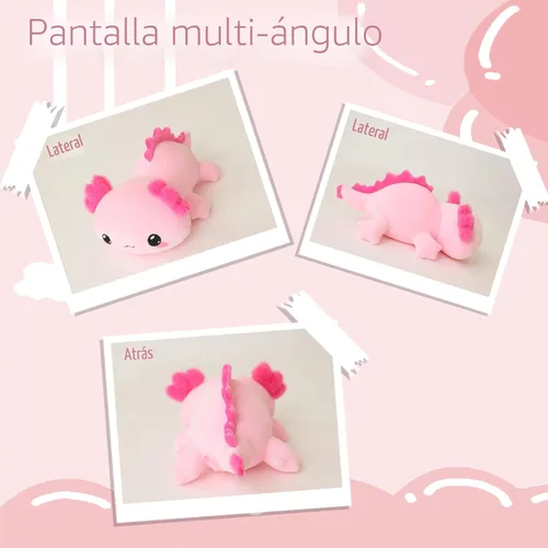 Miniatura 9 de SQEQE Peluche de ajolote con peso, animal de peluche de ajolote con peso, lindo juguete de almohada rosa suave, regalo para niños y adultos, 9.8