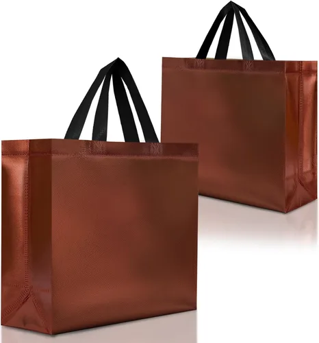 Miniatura 29 de Nush Nush Bolsas de regalo negras y doradas de tamaño mediano, juego de 12 bolsas de regalo reutilizables con asa