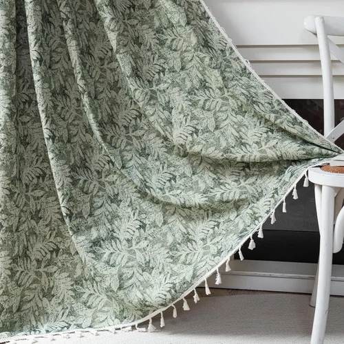 Miniatura 9 de ENJOYBRIDAL - 2 paneles de cortinas, florales, estilo bohemio, de granja, rústico o clásico, semitraslúcidas, con bolsillo para cortinero y borlas