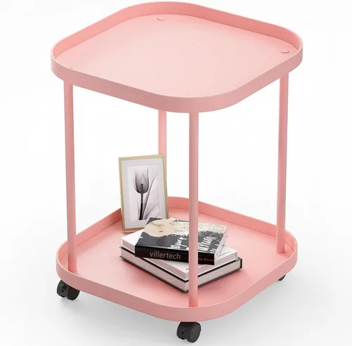 Miniatura 8 de Mesa auxiliar villertech con ruedas, mesa auxiliar de sala de estar, mesa lateral móvil de plástico para sofá, mesa auxiliar pequeña, mesita de Azul