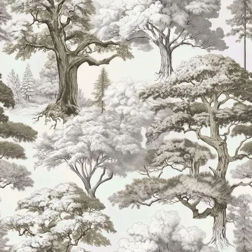 Miniatura 10 de Papel Tapiz de Bosque Vintage Despegar y Pegar Removible Naturaleza Botánico Árbol Río 17.7" x 118.11" Papel de Pared Acuarela Autoadhesivo Papel