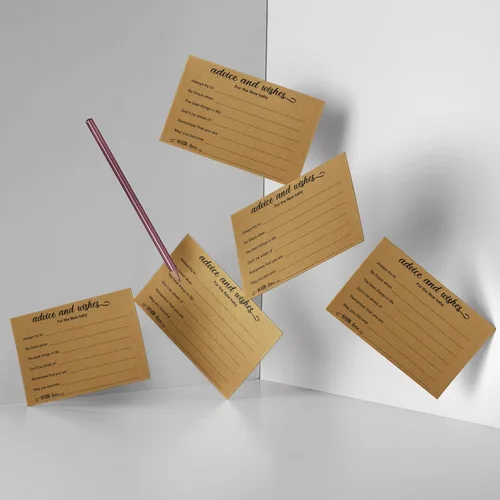 Miniatura 4 de Advice and Wishes for Baby Shower, paquete de 50 tarjetas de consejos para bebé, tarjetas de juego de baby shower, 4 x 6 pulgadas (bebé nuevo)