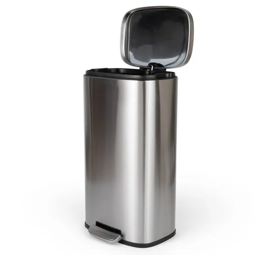 Miniatura 5 de Farberware Step On - Bote de basura de metal, tapa de cierre suave, resistente a huellas dactilares y manchas, cubo interior extraíble, pedal