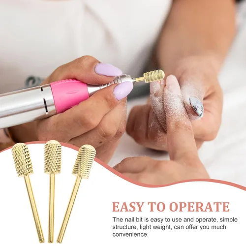 Miniatura 5 de OSALADI Brocas de carburo para uñas, 3 piezas para taladro de uñas, cutícula, brocas para uñas, brocas de carburo para uñas, brocas de uñas de acero